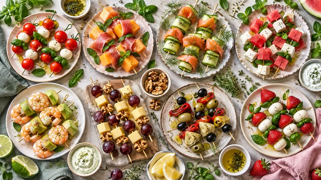 Brochettes froides pour l’apéritif : 8 idées fraîches à préparer sans stress