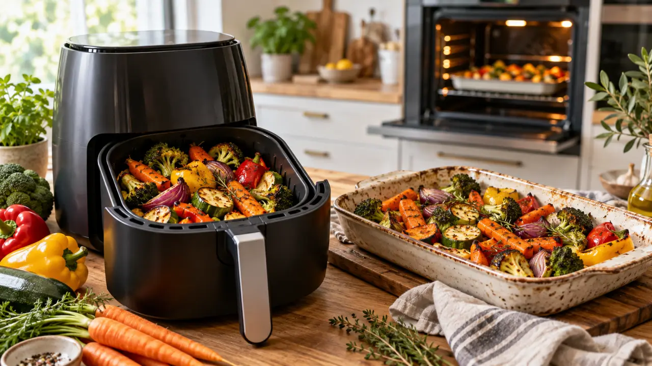 Légumes colorés rôtis dans un plat de cuisine