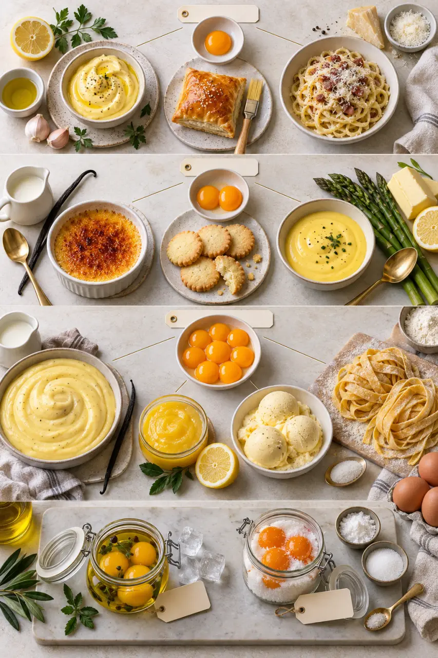 Que faire avec des jaunes d’œufs ? 1, 2 ou 8 jaunes, recettes, sauces et conservation