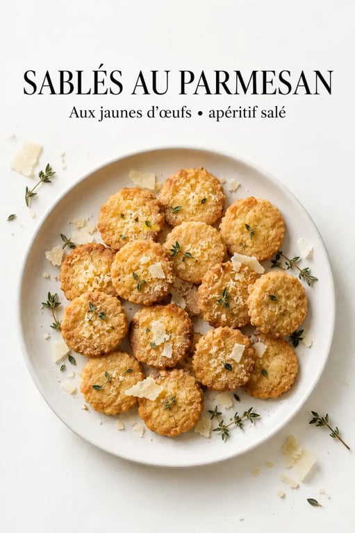 Recette salée avec jaune d'oeuf uniquement : sablés apéritifs au parmesan