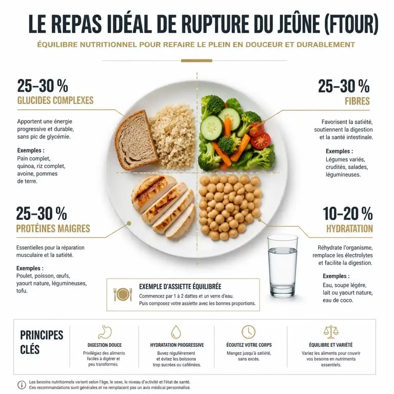 Infographie nutritionnelle pour des idées repas ramadan équilibrés