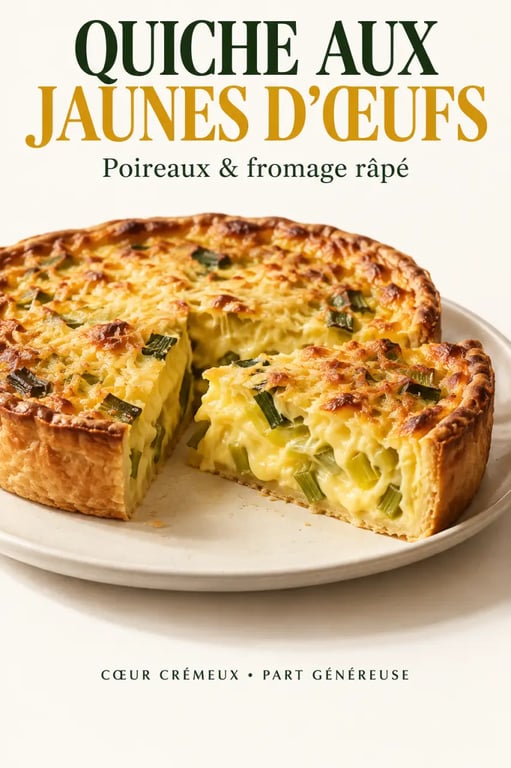 Recette salée avec jaune d'oeuf uniquement : quiche fondante aux légumes