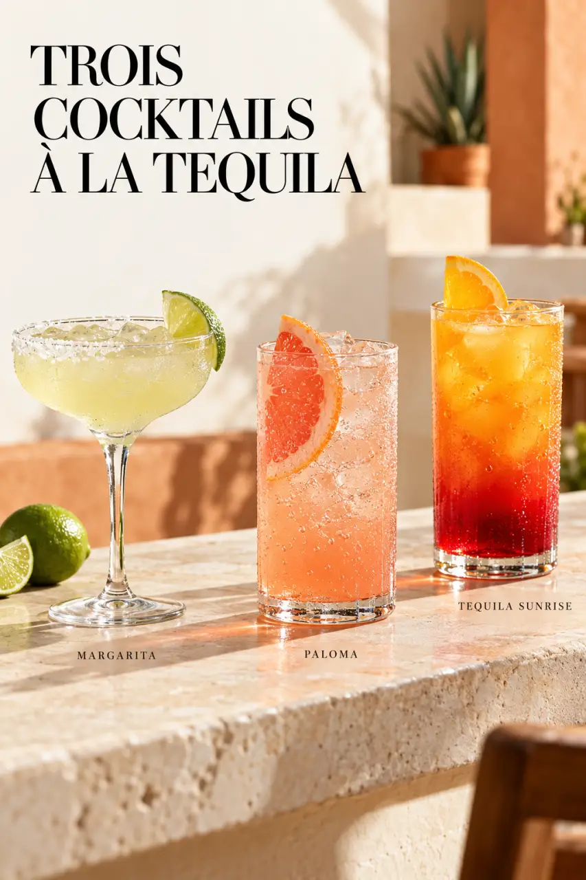 Cocktails à base de tequila : Margarita, Paloma et Tequila Sunrise