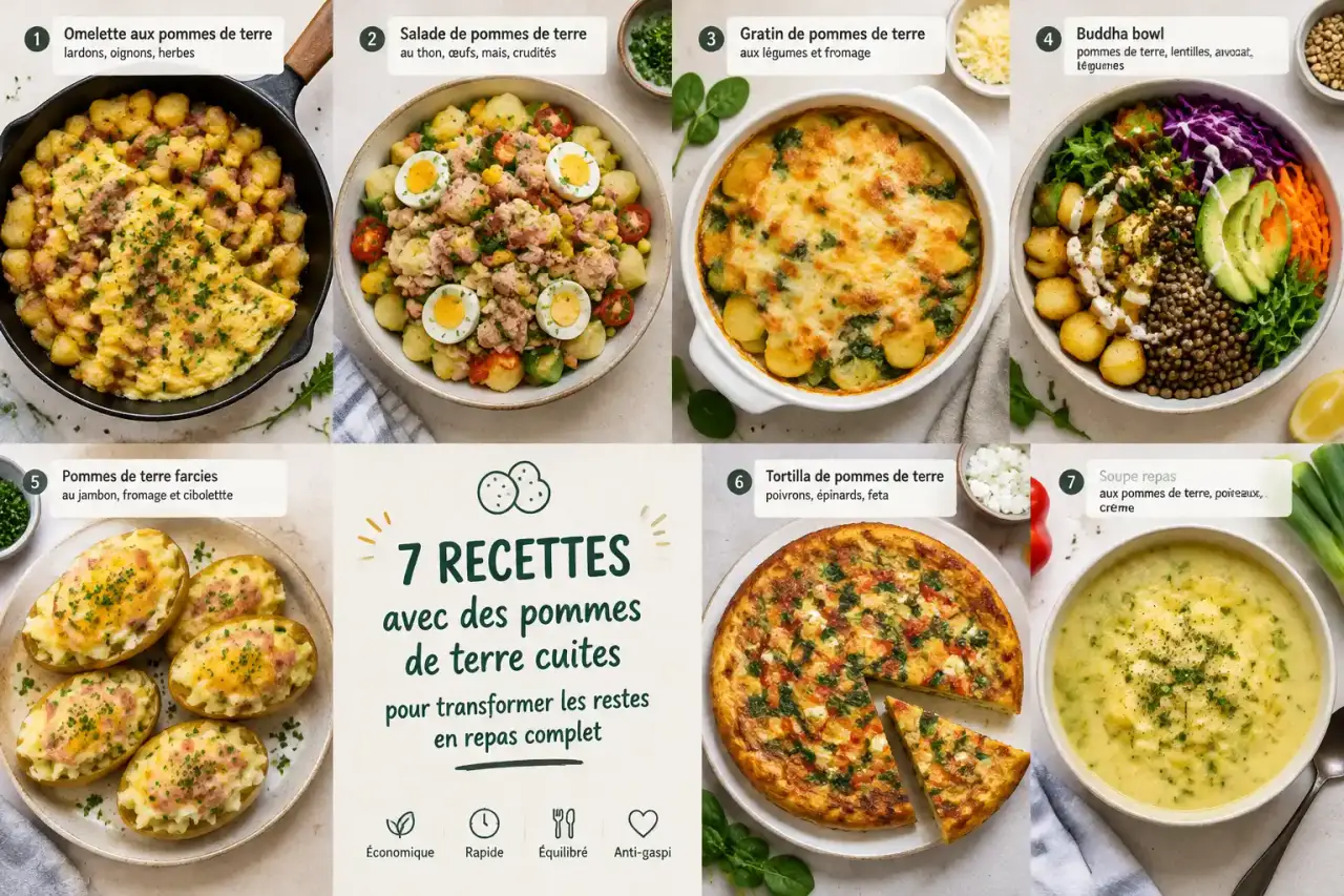 7 recettes avec des pommes de terre cuites pour transformer les restes en repas complet