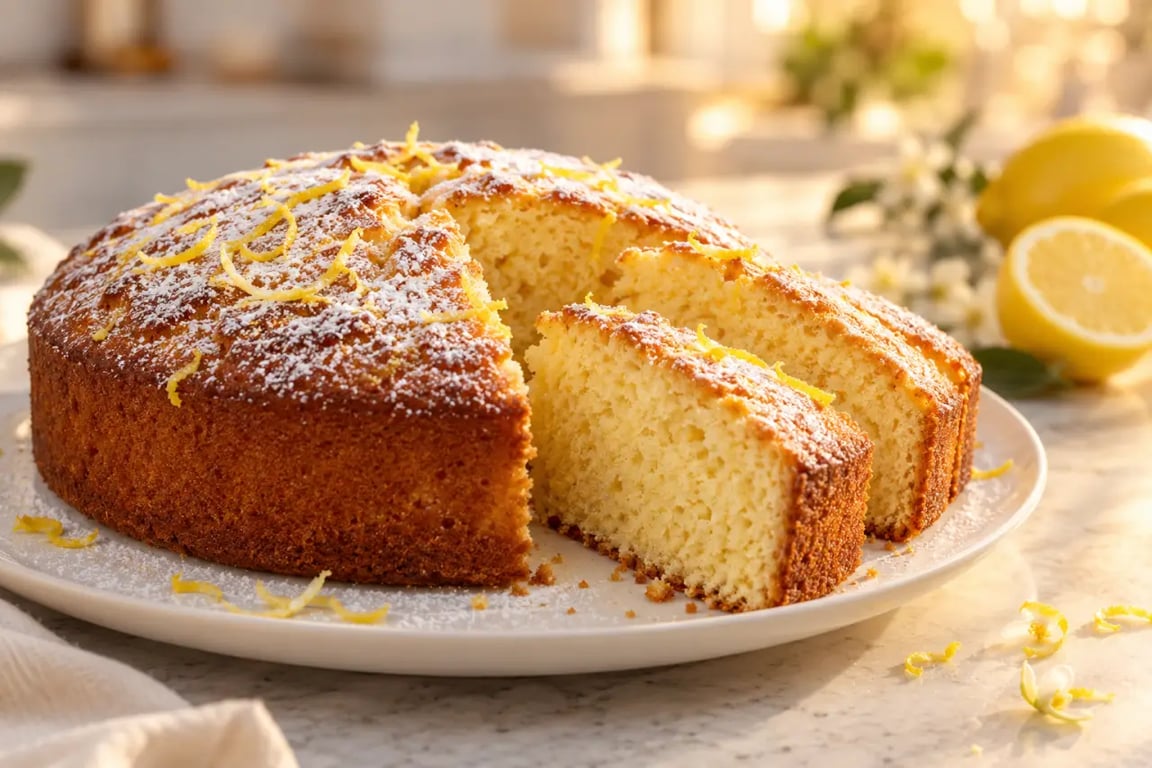 Gâteau express Thermomix à la vanille et à la fleur d’oranger, moelleux et tranché