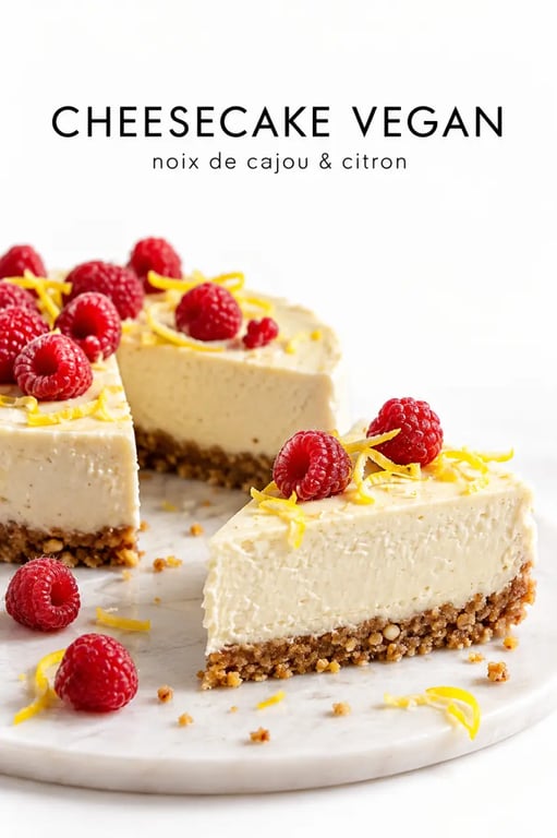 Desserts vegan recettes : cheesecake végétal aux noix de cajou et au citron