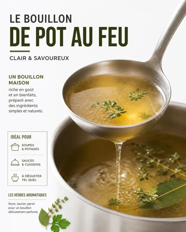 Bouillon de pot au feu maison pour recettes anti gaspi