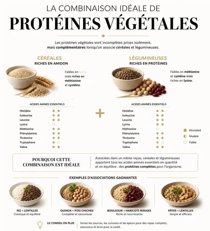Infographie sur l'équilibre nutritionnel pour un menu 1 semaine sans viande