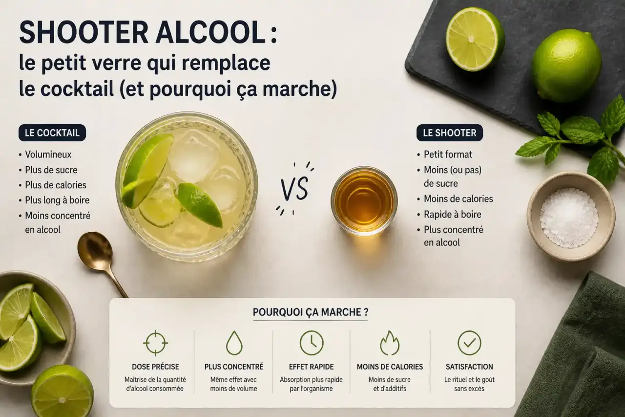 Shooter alcool : le petit verre qui remplace le cocktail (et pourquoi ça marche)
