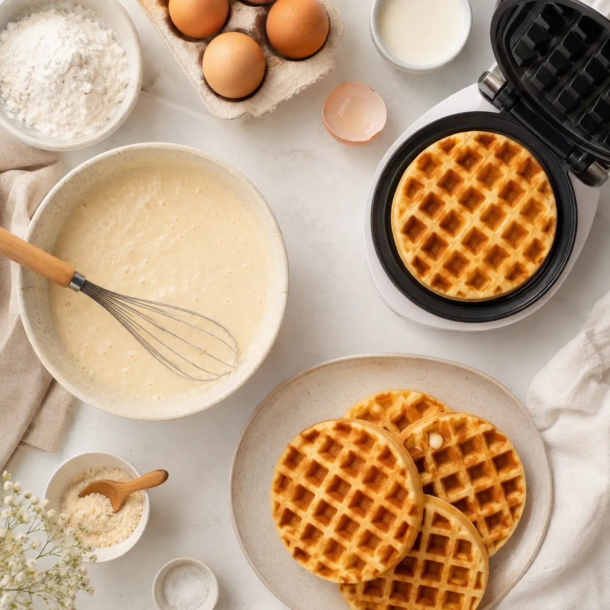 Gaufres sans gluten : la pâte légère qui ne colle pas au gaufrier